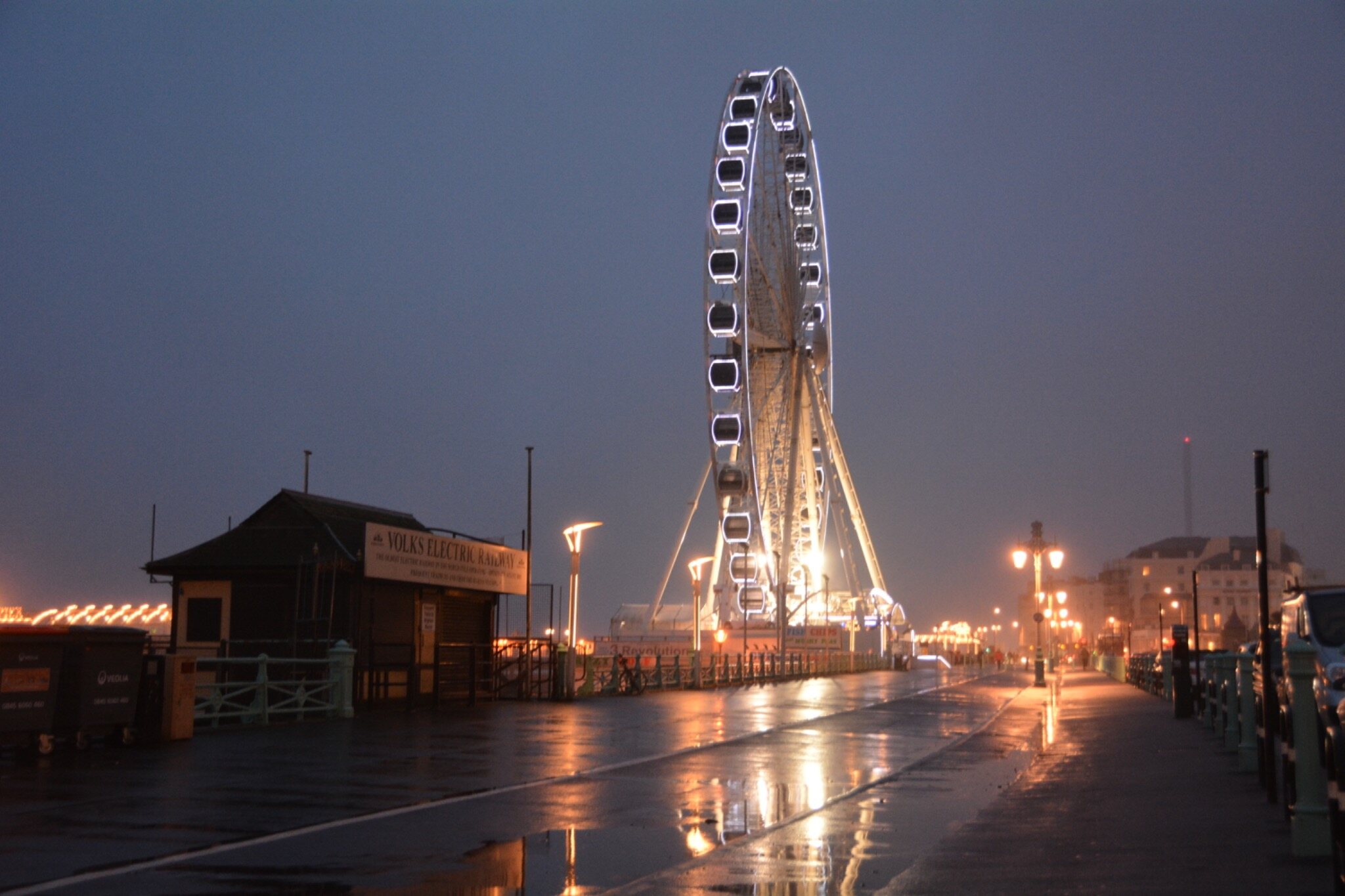 Illuminated observation wheel and seafront location in Brighton