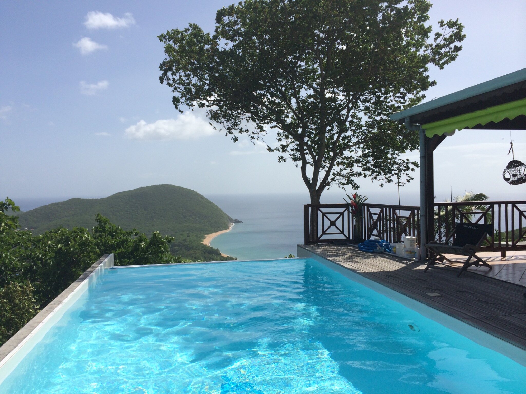 Pool, ocean and island view scouted in the Caribbean