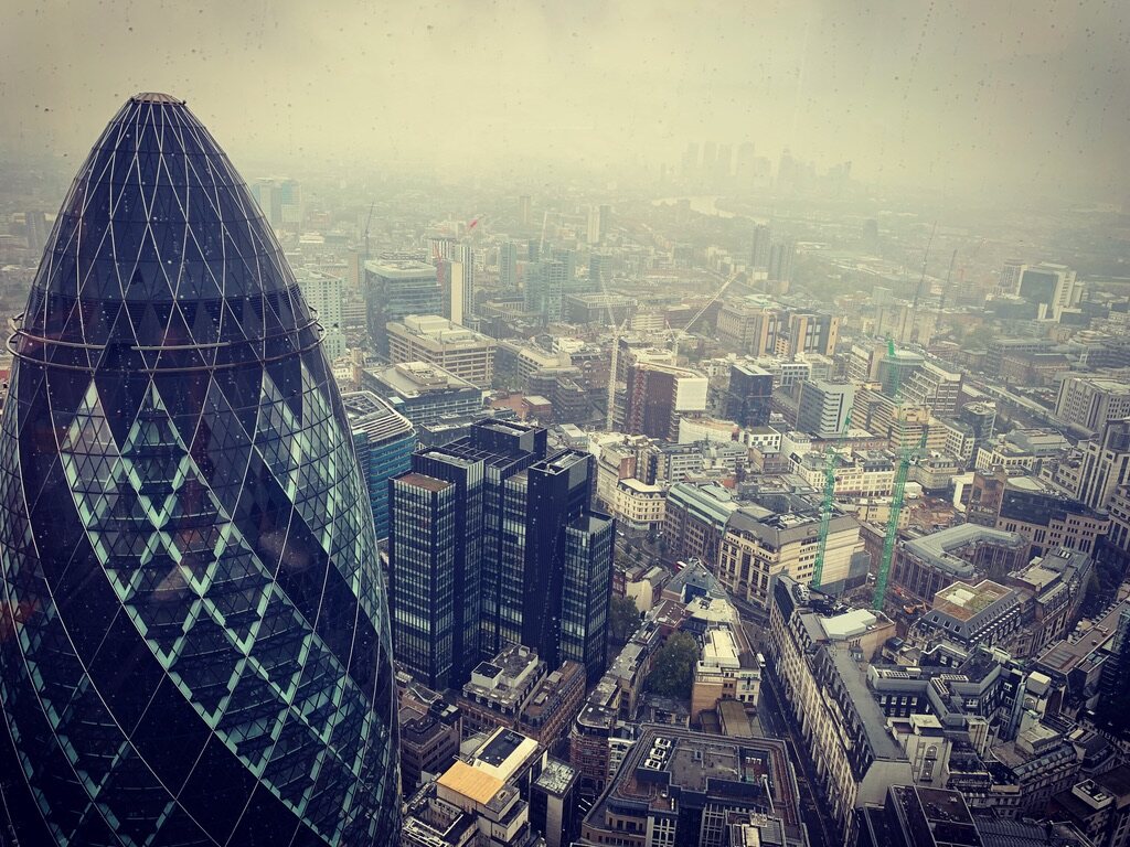Elevated view across the City of London