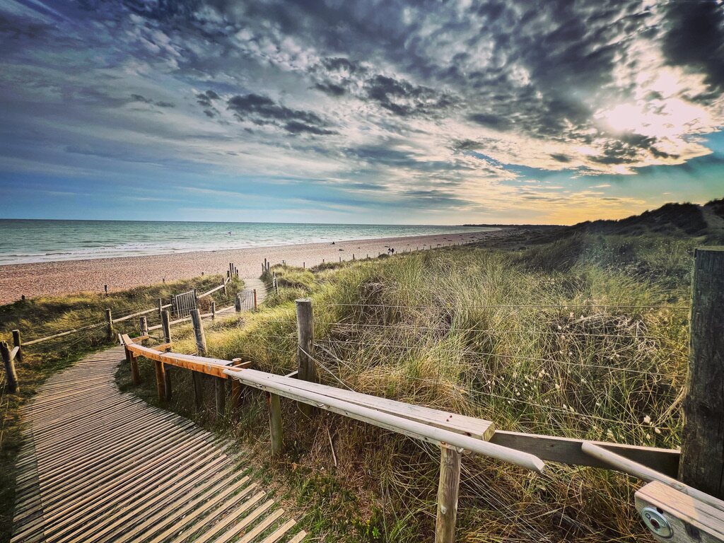 Coastal landscape and wooden walkway scouted in Sussex